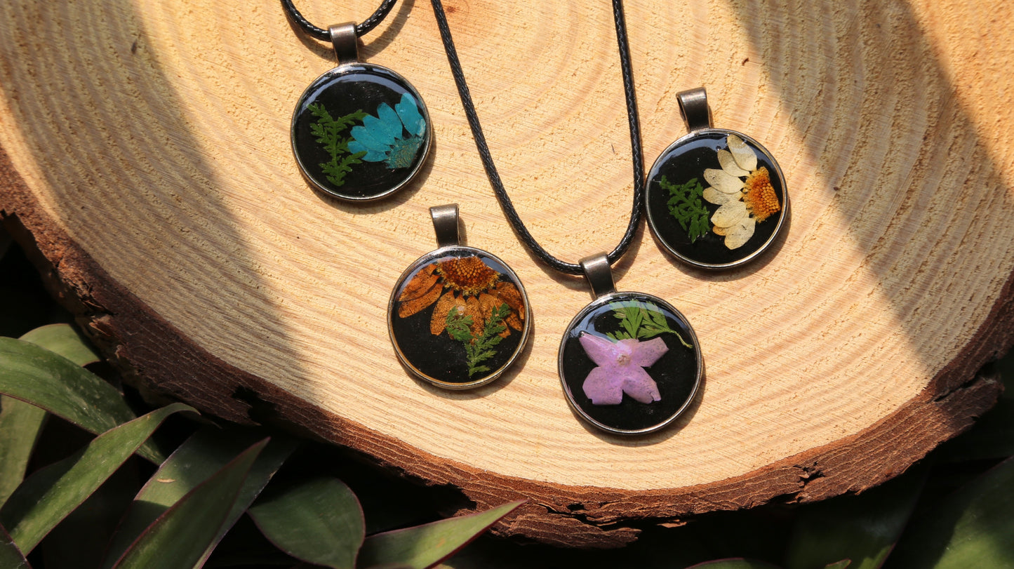 Resin Floral Pendants