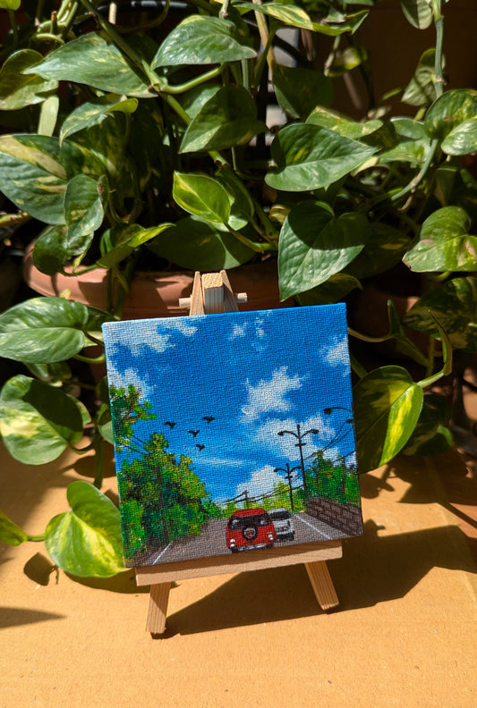 Travel Series - Big Blue Sky, Lil Red Car