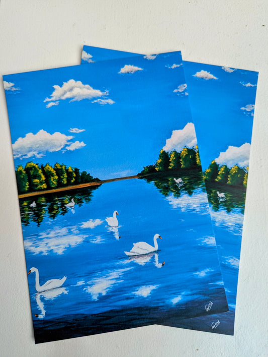 Art Prints A5- 
‘Swan Symphony’